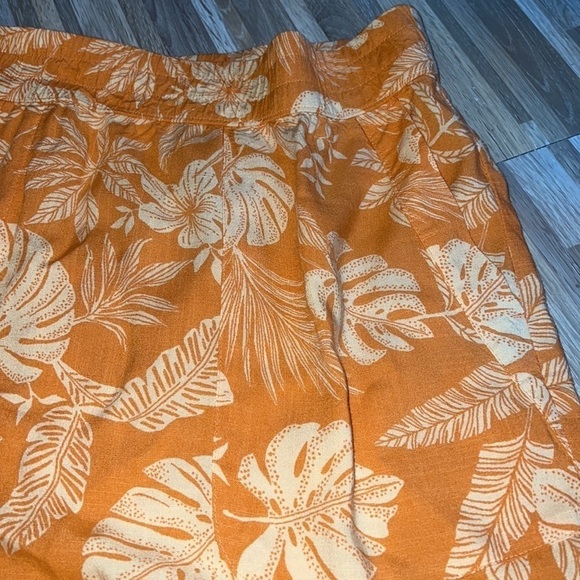 Sonoma orange tropical print elastic waist shorts! - Picture 2 of 3